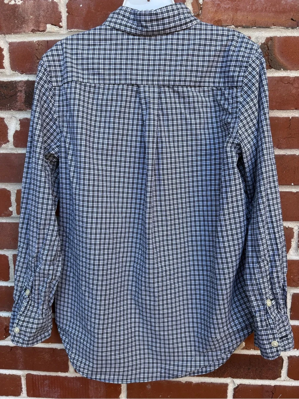 Ralph Lauren Boys Black & White Micro Plaid Button-Down Shirt